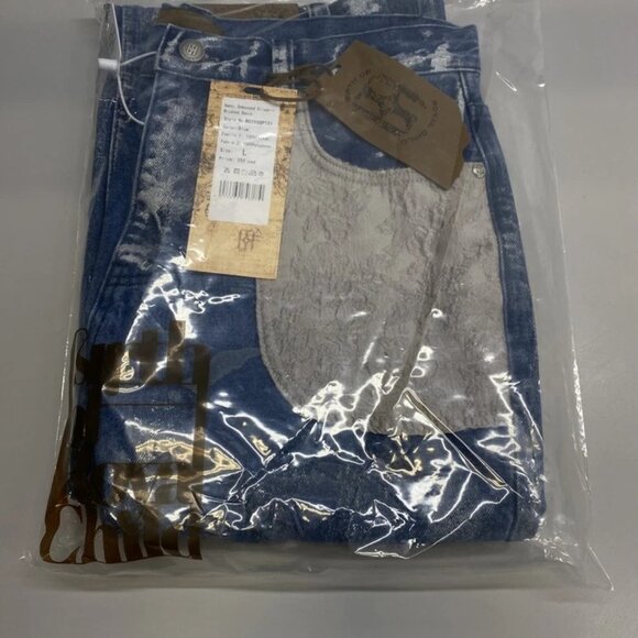 NEW BIRTH OF ROYAL CHILD Men’ Embossed Silver Washed Denim Straight Jeans Size L - Picture 3 of 11